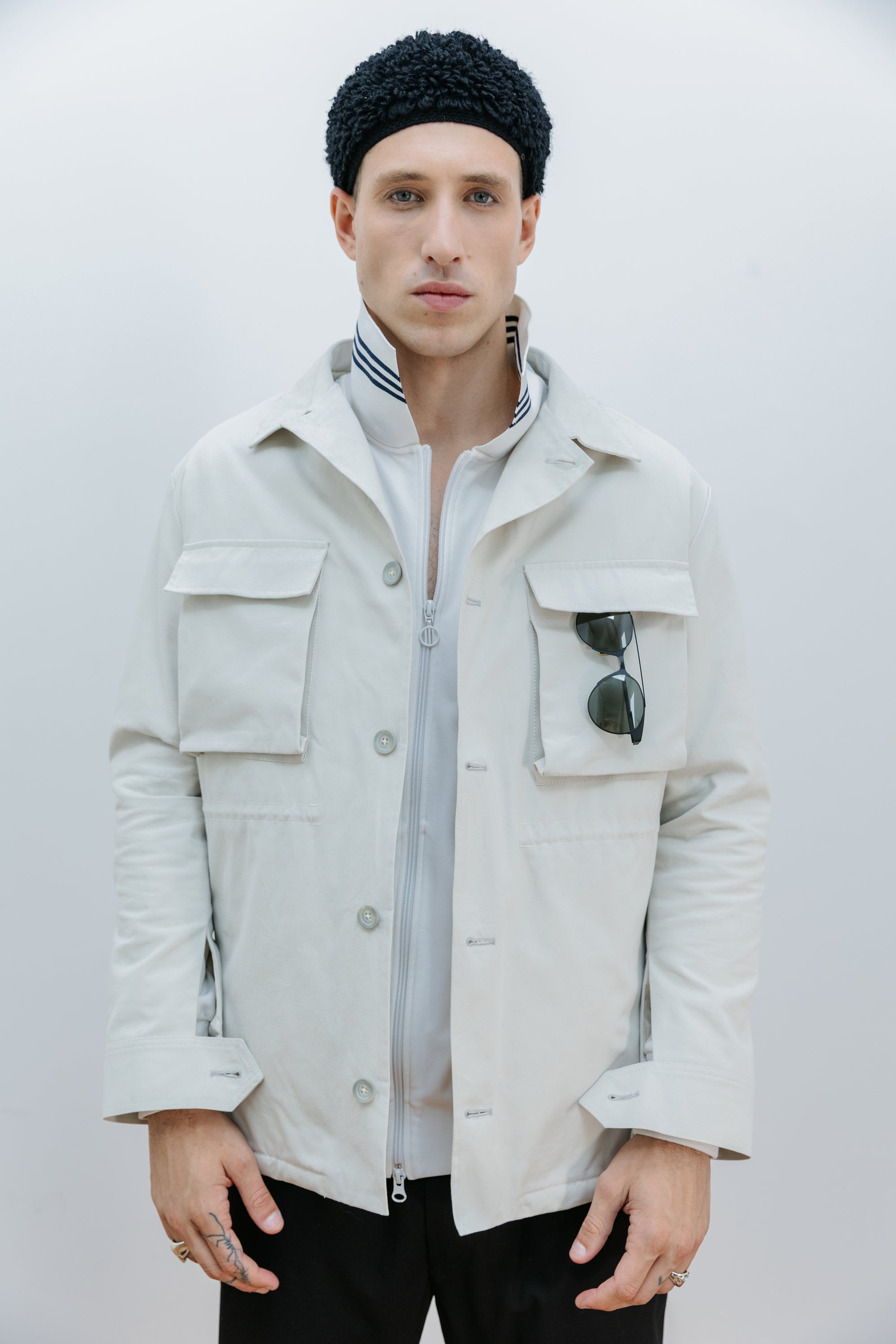 Camisaco Dami Gris Hueso - Frente